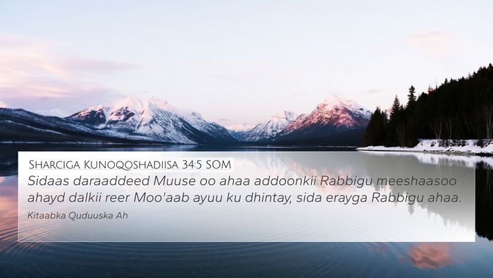 Sharciga Kunoqoshadiisa 34:5 SOM Bible Verse Image