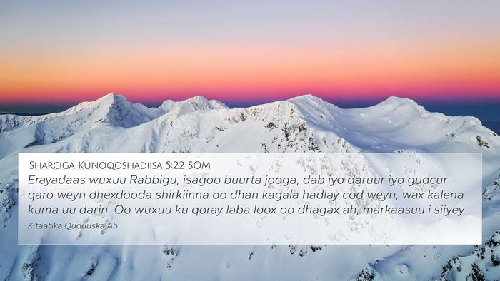 Sharciga Kunoqoshadiisa 5:22 SOM 4K Wallpaper - Erayadaas wuxuu Rabbigu, isagoo buurta jooga, dab - 4K Wallpaper Bible Verse