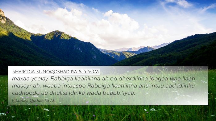 Sharciga Kunoqoshadiisa 6:15 SOM Bible Verse Image