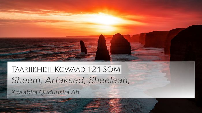 Taariikhdii Kowaad 1:24 SOM Bible Verse Image