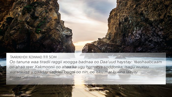Taariikhdii Kowaad 11:11 SOM Bible Verse Image