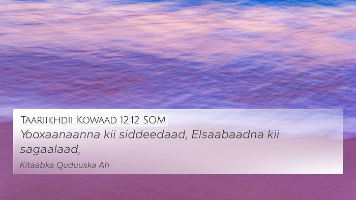 Taariikhdii Kowaad 12:12 SOM 4K Wallpaper - Yooxaanaanna kii siddeedaad, Elsaabaadna kii - 4K Wallpaper Bible Verse