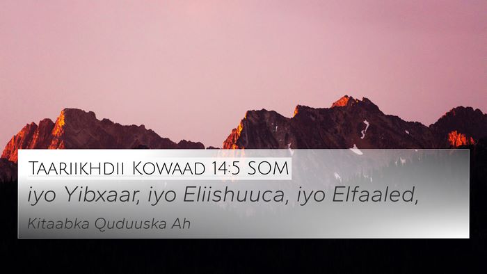 Taariikhdii Kowaad 14:5 SOM Bible Verse Image