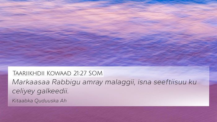 Taariikhdii Kowaad 21:27 SOM Bible Verse Image