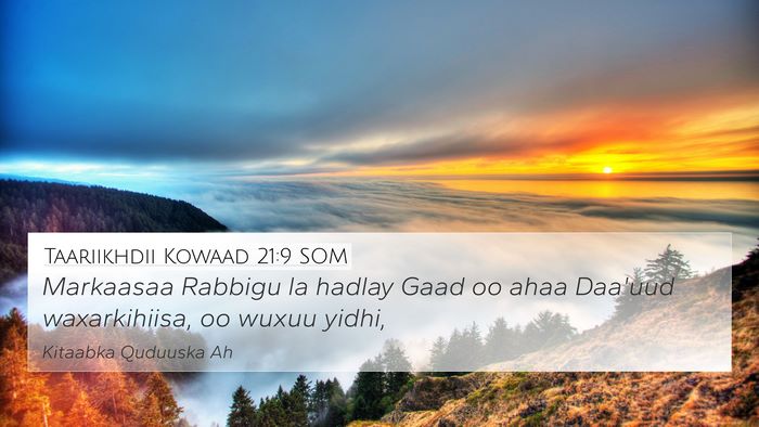 Taariikhdii Kowaad 21:9 SOM Bible Verse Image