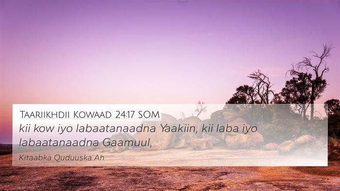 Taariikhdii Kowaad 24:17 SOM 4K Wallpaper - kii kow iyo labaatanaadna Yaakiin, kii laba iyo - 4K Wallpaper Bible Verse