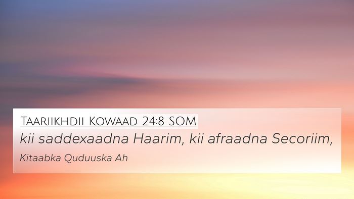 Taariikhdii Kowaad 24:8 SOM 4K Wallpaper - kii saddexaadna Haarim, kii afraadna - 4K Wallpaper Bible Verse
