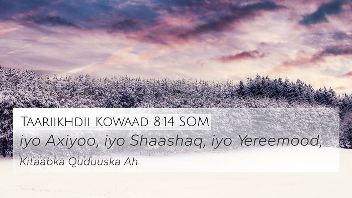 Taariikhdii Kowaad 8:14 SOM 4K Wallpaper - iyo Axiyoo, iyo Shaashaq, iyo - 4K Wallpaper Bible Verse