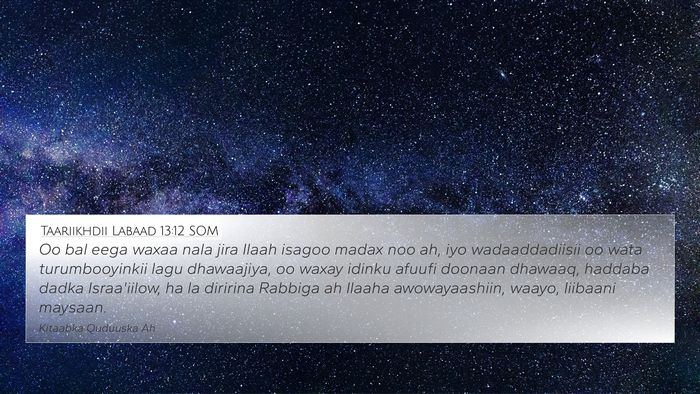 Taariikhdii Labaad 13:12 SOM Bible Verse Image