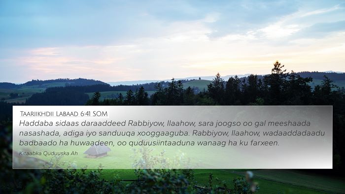 Taariikhdii Labaad 6:41 SOM Bible Verse Image