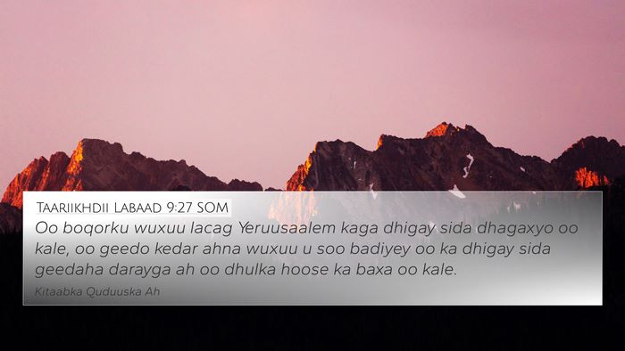 Taariikhdii Labaad 9:27 SOM Bible Verse Image