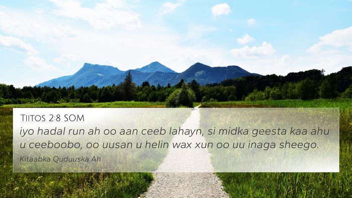Tiitos 2:8 SOM Bible Verse Image