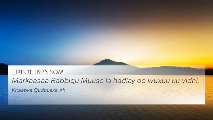 Tirintii 18:25 SOM 4K Wallpaper - Markaasaa Rabbigu Muuse la hadlay oo wuxuu ku - 4K Wallpaper Bible Verse