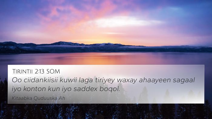 Tirintii 2:13 SOM Bible Verse Image