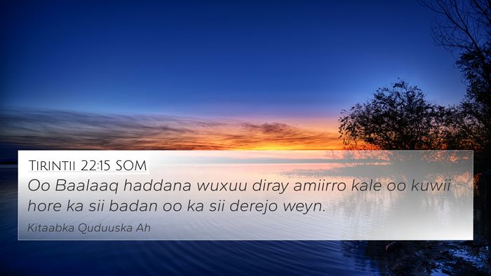 Tirintii 22:15 SOM 4K Wallpaper - Oo Baalaaq haddana wuxuu diray amiirro kale oo - 4K Wallpaper Bible Verse