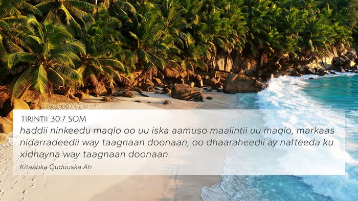 Tirintii 30:7 SOM Bible Verse Image