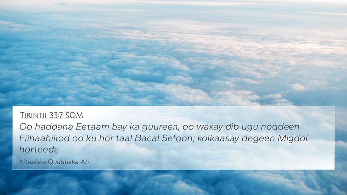 Tirintii 33:7 SOM Bible Verse Image