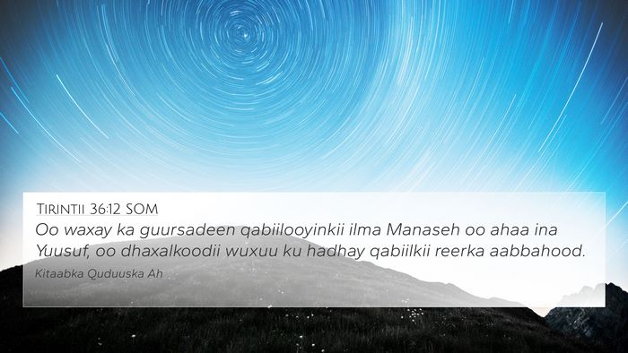 Tirintii 36:12 SOM Bible Verse Image