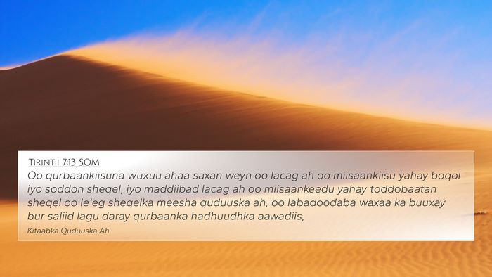 Tirintii 7:13 SOM Bible Verse Image
