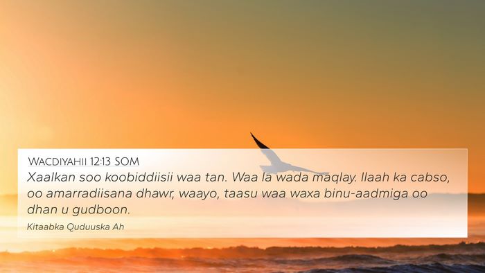 Wacdiyahii 12:13 SOM Bible Verse Image