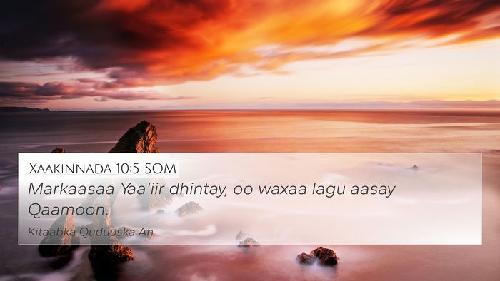 Xaakinnada 10:5 SOM Bible Verse Image
