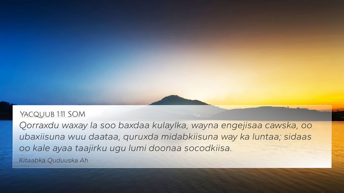 Yacquub 1:11 SOM Bible Verse Image