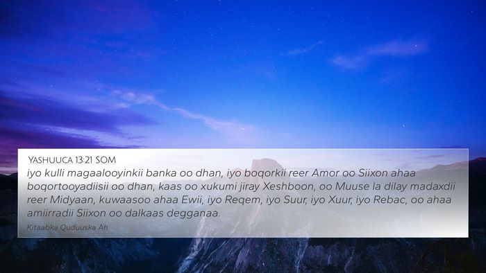 Yashuuca 13:21 SOM Bible Verse Image