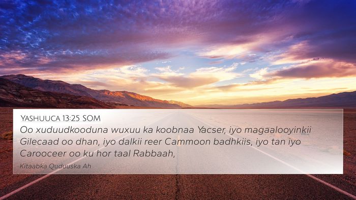 Yashuuca 13:25 SOM Bible Verse Image