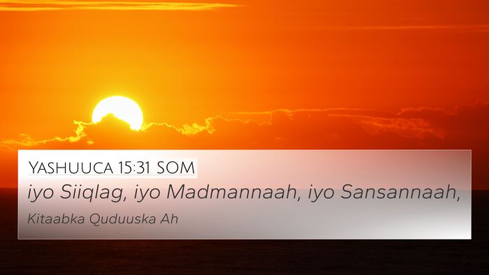 Yashuuca 15:31 SOM Bible Verse Image