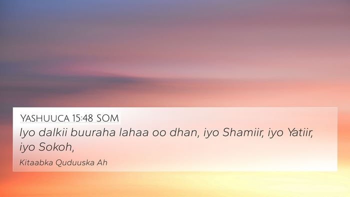 Yashuuca 15:48 SOM 4K Wallpaper - Iyo dalkii buuraha lahaa oo dhan, iyo Shamiir, - 4K Wallpaper Bible Verse