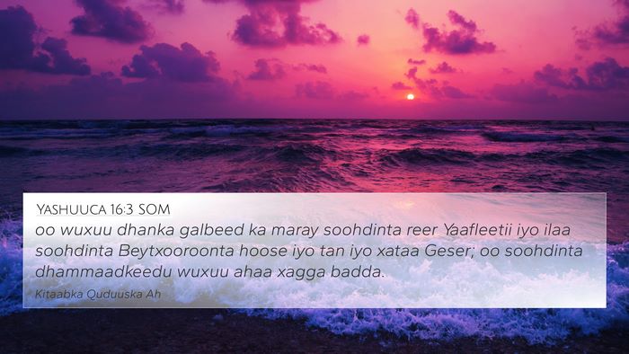 Yashuuca 16:3 SOM Bible Verse Image