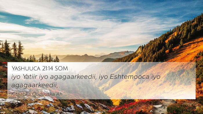 Yashuuca 21:14 SOM Bible Verse Image