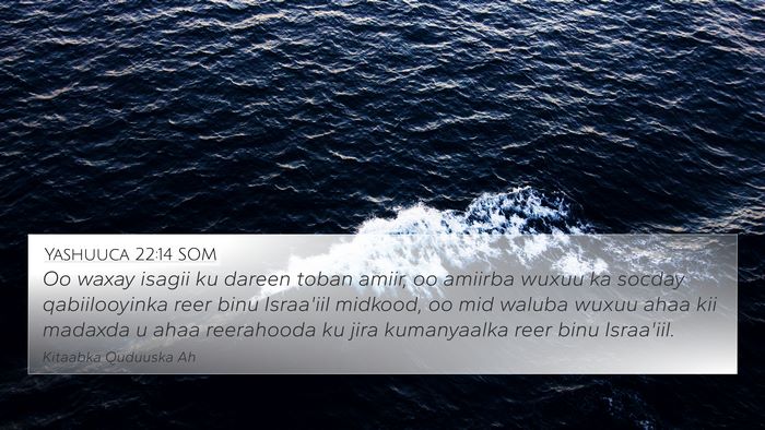 Yashuuca 22:14 SOM 4K Wallpaper - Oo waxay isagii ku dareen toban amiir, oo amiirba - 4K Wallpaper Bible Verse