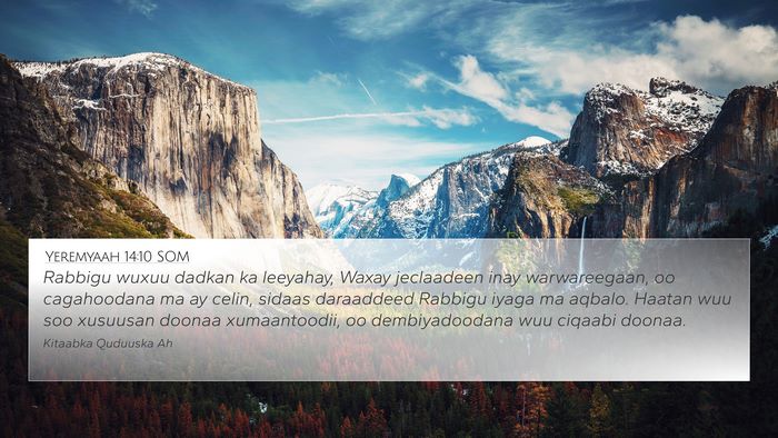 Yeremyaah 14:10 SOM Bible Verse Image