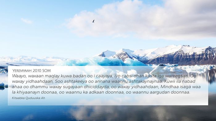 Yeremyaah 20:10 SOM Bible Verse Image