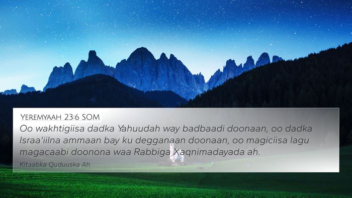 Yeremyaah 23:6 SOM Bible Verse Image