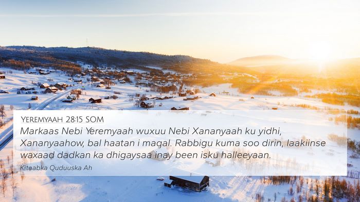 Yeremyaah 28:15 SOM Bible Verse Image