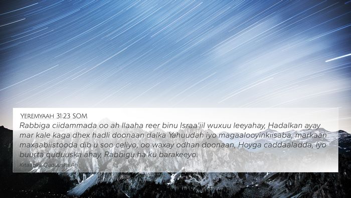 Yeremyaah 31:23 SOM Bible Verse Image