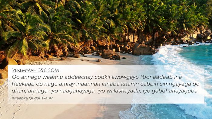 Yeremyaah 35:8 SOM Bible Verse Image