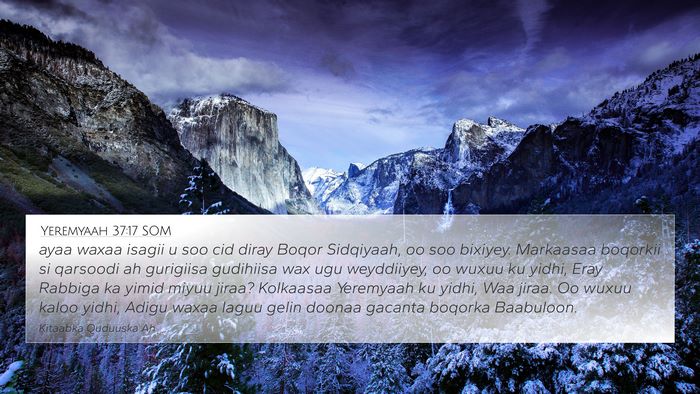 Yeremyaah 37:17 SOM Bible Verse Image