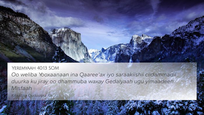 Yeremyaah 40:13 SOM Bible Verse Image