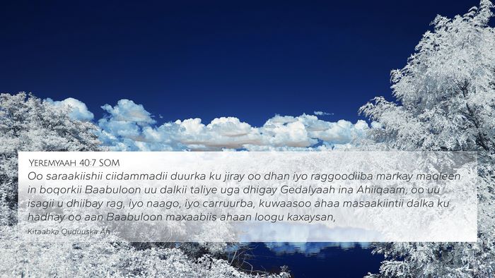Yeremyaah 40:7 SOM Bible Verse Image