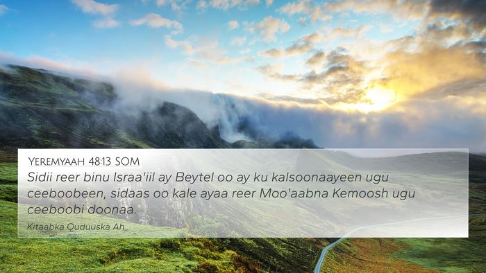 Yeremyaah 48:13 SOM Bible Verse Image