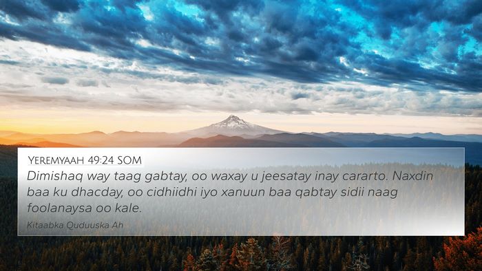 Yeremyaah 49:24 SOM Bible Verse Image