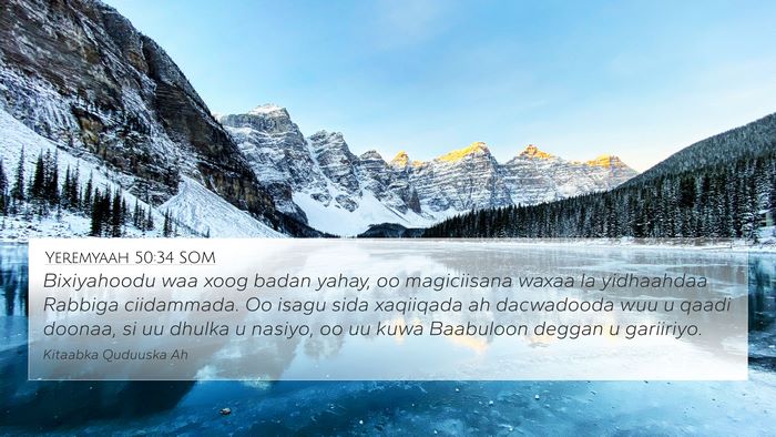 Yeremyaah 50:34 SOM Bible Verse Image