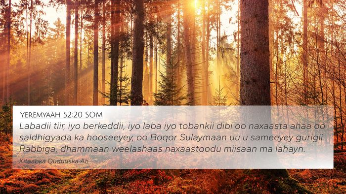 Yeremyaah 52:20 SOM Bible Verse Image
