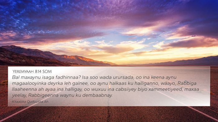 Yeremyaah 8:14 SOM Bible Verse Image