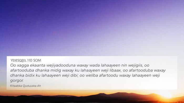 Yexesqeel 1:10 SOM Bible Verse Image