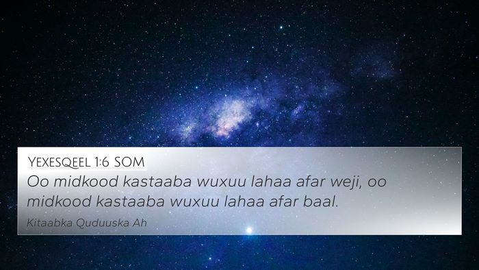Yexesqeel 1:6 SOM Bible Verse Image