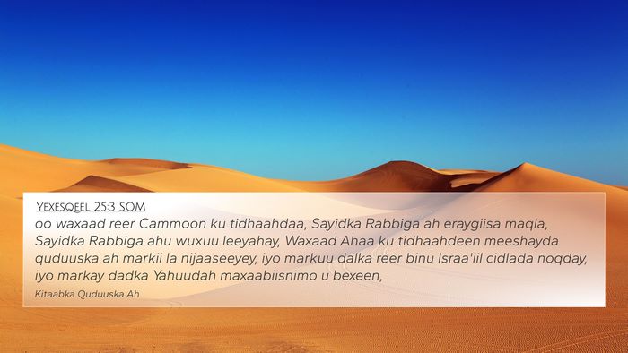 Yexesqeel 25:3 SOM Bible Verse Image